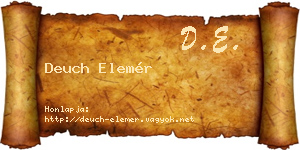 Deuch Elemér névjegykártya