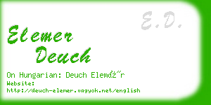 elemer deuch business card